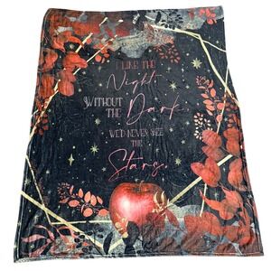 Twilight Stephenie Meyer Quote Fleece Throw Blanket Stars Apple Owlcrate 60x48"